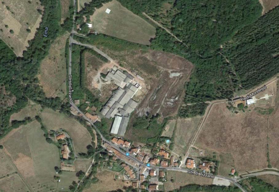 L'ex fornace Brunelleschi a Capannuccia vista da Google maps